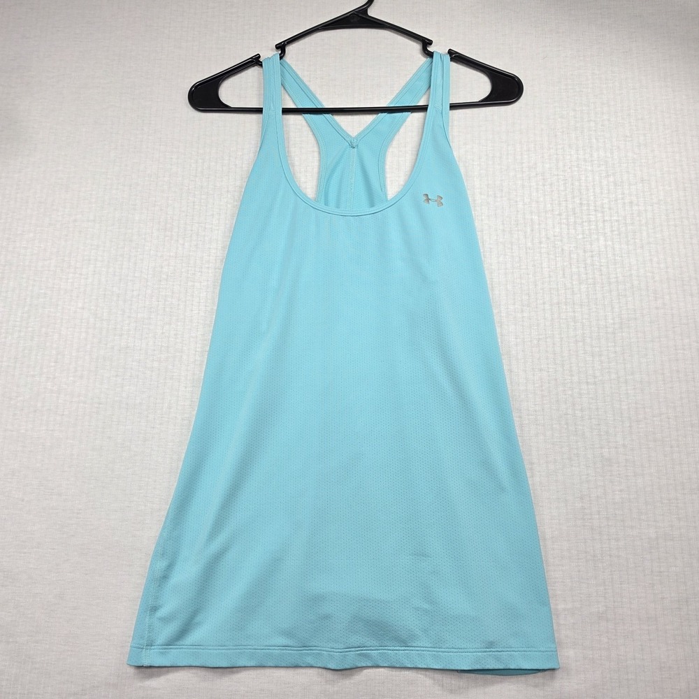 Under Armour‎ Teal Mesh Racerback Athletic Tank Top Sporty Gym Relaxed Fit